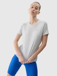 4F Koszulka sportowa w kolorze szarym rozmiar: L. Szare t-shirty sportowe 4f, l, bez wzorów, z materiału, bez ramiączek, outdoorowe. Za 70.57 zł.