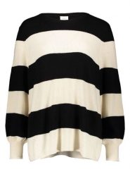 ONLY Sweter w kolorze czarno-kremowym rozmiar: M-46/48. Brązowe swetry ONLY, m, bez wzorów, bez ramiączek. Za 91.12 zł.