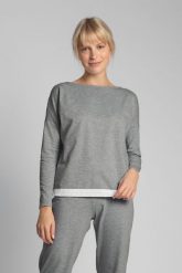 Bluzka od Piżamy Wykończona Koronką - Szara. Szare bluzki MOE, l, bez wzorów, z bawełny, bez kołnierzyka, bez ramiączek. Za 229.00 zł.