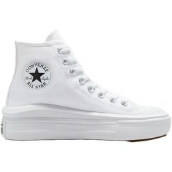 Trampki Converse Chuck Taylor All Star Move Hi, Dla obu płci. Białe buty sportowe lifestyle Converse, bez wzorów, z tkaniny, retro, bez zapięcia. Za 590.00 zł.