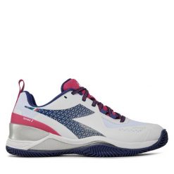 Buty do tenisa Diadora. Białe buty treningowe Diadora, bez wzorów, bez zapięcia, tenisowe. Za 379.99 zł.