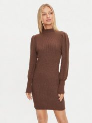 ONLY Sukienka dzianinowa Katia 15232502 Brązowy Comfort Fit. Brązowe sukienki ONLY, s, bez wzorów, z dzianiny, bez kołnierzyka, bez ramiączek. Za 119.99 zł.