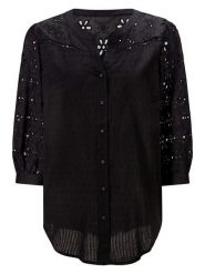 Heine Bluzka w kolorze czarnym rozmiar: 38. Czarne bluzki Heine, bez wzorów, z bawełny, bez kołnierzyka, bez ramiączek. Za 126.99 zł.