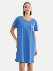 Triumph Koszula nocna 10225066 Niebieski Regular Fit. Niebieskie koszule nocne Triumph, bez wzorów, z bawełny, bez ramiączek. Za 89.99 zł.