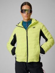 4F Kurtka trekkingowa z wypełnieniem Primaloft Silver damska - żółta XXL. Żółte kurtki 4f, na lato, l, bez wzorów, z materiału, wizytowe, bez kaptura. Za 399.99 zł.