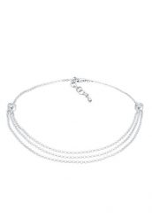 Elli Damska bransoletka na kostkę soliter Lato z kryształami w srebrze próby 925 Sterling Silver Bransoletki na nogę 1 ct Damski. Szare bransoletki Elli, z kryształem, srebrne. Za 248.99 zł.