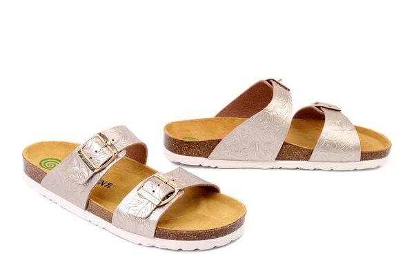 DR. BRINKMANN 700866-82 gold, klapki damskie. Żółte klapki Dr. Brinkmann, bez wzorów, bez obcasa, bez zapięcia. Za 154.90 zł.