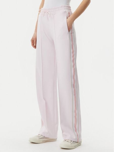 Guess Spodnie dresowe V5GB12 KCRU2 Różowy Regular Fit. Czerwone spodnie dresowe Guess, z aplikacjami, z dresówki. Za 259.99 zł.