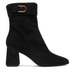Botki Furla. Czarne botki Furla, bez wzorów, bez obcasa, na słupku, bez zapięcia. Za 829.00 zł.