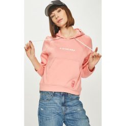 G-Star Raw - Bluza. Białe bluzy G-Star Raw, l, bez wzorów, z bawełny, z kapturem. W wyprzedaży za 139.90 zł.