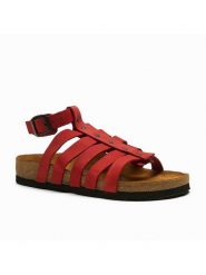 Comfortfusse Skórzane sandały "Ares" w kolorze czerwonym rozmiar: 36. Czerwone sandały Comfortfüße, bez wzorów, z nubiku, klasyczne, z otwartym noskiem, bez obcasa, bez zapięcia. Za 260.99 zł.