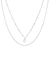 Elli Damska warstwa łańcucha kulowego Płytka z kółkiem w 925 Sterling Silver Naszyjniki 1 ct Damski. Szare naszyjniki Elli, z materiału, srebrne. Za 293.99 zł.