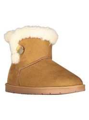 Geographical Norway Botki zimowe "Oneigebout" w kolorze jasnobrązowym rozmiar: 40. Brązowe botki Geographical Norway, bez wzorów, z futra, bez obcasa, bez zapięcia. Za 152.26 zł.