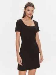 Guess Sukienka codzienna W4RK15 KBJP2 Czarny Regular Fit. Czarne sukienki Guess, na co dzień, s, z aplikacjami, z wiskozy, bez kołnierzyka, bez ramiączek, proste. Za 329.99 zł.