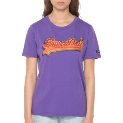 Koszulka turystyczna damska Superdry Vintage Seasonal. Białe t-shirty sportowe Superdry, l, bez wzorów, z bawełny, bez ramiączek. Za 91.00 zł.