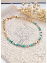 Atelier MIU Bransoletka z turkusami na kostkę - dł. 21 cm rozmiar: onesize. Bransoletki atelier MIU, z turkusem, z mosiądzu. Za 30.99 zł.