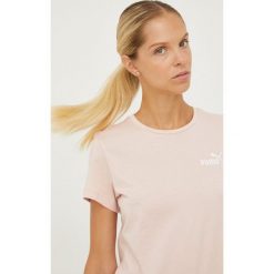 Puma t-shirt bawełniany kolor beżowy. Czerwone t-shirty Puma, bez wzorów, z bawełny, bez kołnierzyka, bez ramiączek. Za 79.99 zł.
