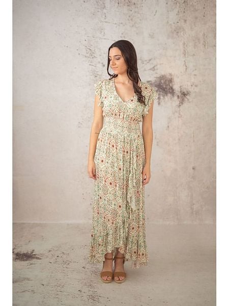 Lula Natura Sukienka w kolorze beżowym rozmiar: onesize. Brązowe sukienki Lula Natura, bez wzorów, bez kołnierzyka, bez ramiączek, maxi. Za 167.28 zł.