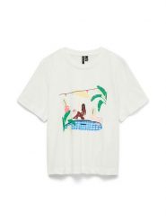 Vero Moda T-Shirt Emily 10344804 Biały Regular Fit. Białe t-shirty Vero Moda, s, bez wzorów, z bawełny, bez kołnierzyka, bez ramiączek. Za 79.99 zł.