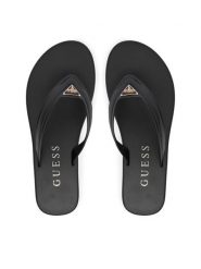 Guess Japonki FLJCNY ELE24 Czarny. Czarne japonki Guess, z aplikacjami, ze skóry. Za 233.99 zł.