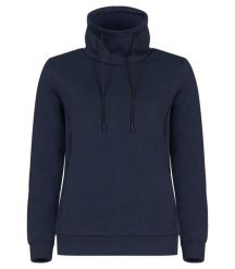 Clique Hobart Women bluza z wysokim kołnierzem Dark Navy. Niebieskie bluzy CLIQUE, l, bez wzorów, z elastanu, bez kaptura. Za 189.82 zł.