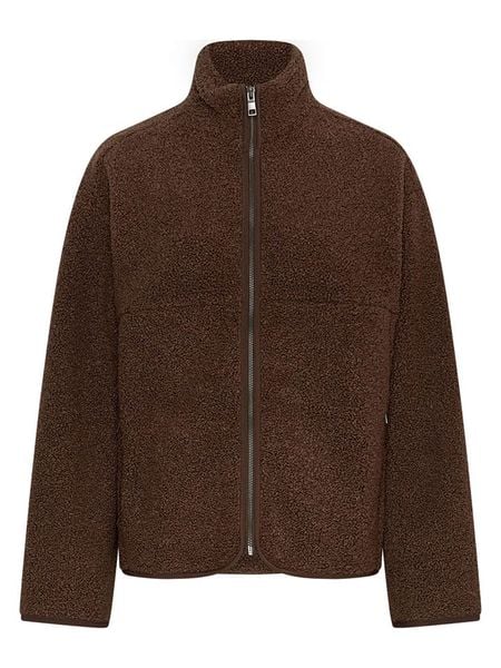 MOSS COPENHAGEN Kurtka pluszowa "Letha" w kolorze ciemnobrązowym rozmiar: L/XL. Brązowe kurtki Moss Copenhagen, l, bez wzorów, bez kaptura. Za 319.13 zł.