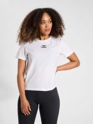 Koszulka damska Hummel Icons. Białe t-shirty sportowe Hummel, xs, bez wzorów, z bawełny, bez ramiączek, do piłki nożnej. Za 124.00 zł.