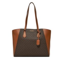 Torebka MICHAEL Michael Kors. Brązowe shopper bag MICHAEL Michael Kors, bez wzorów, bez dodatków. Za 989.99 zł.