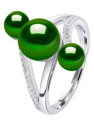 Pearline Srebrny pierścionek z perłami rozmiar: onesize. Szare pierścionki Pearline, z cyrkonią, srebrne. Za 289.20 zł.