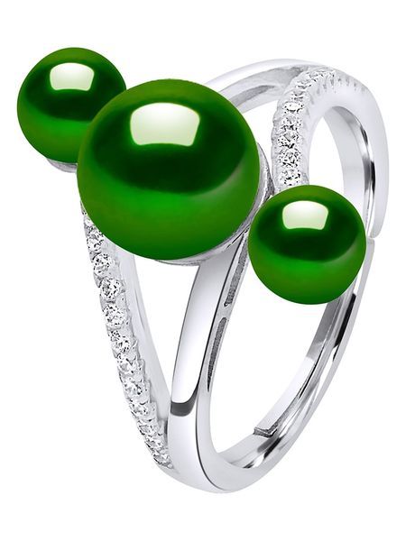 Pearline Srebrny pierścionek z perłami rozmiar: onesize. Szare pierścionki Pearline, z cyrkonią, srebrne. Za 289.20 zł.