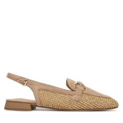 Baleriny Caprice. Brązowe baleriny Caprice, bez wzorów, bez obcasa, bez zapięcia. Za 299.99 zł.