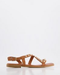 SANDAŁY DAMSKIE 0003103 COCONUT. Sandały Venezia, bez wzorów, ze skóry, bez obcasa, bez zapięcia. Za 169.00 zł.