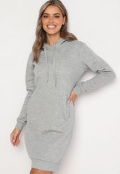 Jasnoszara Tunika Bluza z Bawełną Kapturem i Sznurkami Mivilora. Szare bluzy Born2be, l, bez wzorów, z bawełny, biznesowe, bez ramiączek, z kapturem. W wyprzedaży za 63.74 zł.