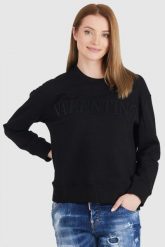VALENTINO GARAVANI Czarna bluza damska z wytłaczanym logo. Czarne bluzy Valentino Garavani, s, bez wzorów, prążkowane, biznesowe, bez ramiączek, bez kaptura. W wyprzedaży za 1,799.99 zł.