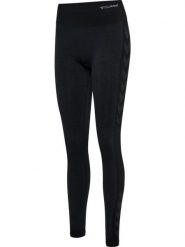 Damskie legginsy bezszwowe Hummel MT Shine. Czarne legginsy Hummel, bez wzorów, z materiału. Za 171.50 zł.