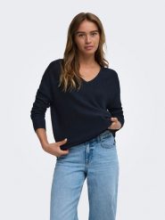 JDY Sweter "New" w kolorze granatowym rozmiar: XXL. Niebieskie swetry JDY, xxl, bez wzorów, bez ramiączek. Za 109.95 zł.