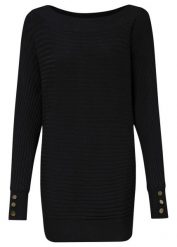Cienki sweter z mieszanki wiskozy. Czarne swetry bonprix, bez wzorów, z wiskozy, bez ramiączek. Za 107.99 zł.