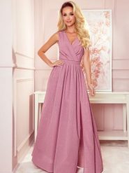 Sukienka Model Justine 362-1 Powder Pink Brokat - Numoco. Różowe sukienki NUMOCO, l, bez wzorów, z bawełny, wizytowe, bez kołnierzyka, plus size, bez ramiączek, maxi. Za 771.65 zł.