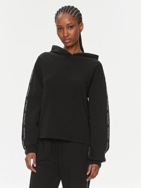Calvin Klein Jeans Bluza Logo Elastic Hoodie J20J223078 Czarny Regular Fit. Czarne bluzy Calvin Klein Jeans, l, bez wzorów, z bawełny, bez ramiączek, bez kaptura. Za 299.99 zł.
