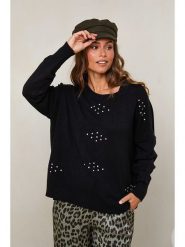 Soft Cashmere Sweter w kolorze czarnym rozmiar: 38/40. Czarne swetry Soft Cashmere, bez wzorów, klasyczne, bez ramiączek. Za 107.97 zł.