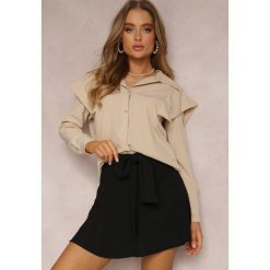 Czarne Spódnicospodnie Phyleris. Czarne szorty Renee, bez wzorów, z materiału, eleganckie. W wyprzedaży za 90.99 zł.