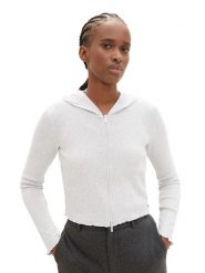 Tom Tailor Bluza w kolorze szarym rozmiar: XL. Szare bluzy Tom Tailor, xl, bez wzorów, prążkowane, bez ramiączek, bez kaptura. Za 39.58 zł.