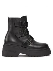 Tommy Jeans Botki Tjw Chunky Boot Hardware EN0EN02443 Czarny. Czarne botki Tommy Jeans, bez wzorów, z jeansu, bez obcasa, na słupku, bez zapięcia. Za 449.99 zł.