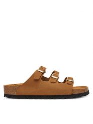 Birkenstock Klapki Florida Fresh Tonal Footbed 1031867 Brązowy. Brązowe klapki Birkenstock, bez wzorów, z nubiku, bez obcasa, bez zapięcia. Za 569.99 zł.