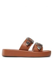 L37 Klapki It's You D17 Brązowy. Brązowe klapki L37, bez wzorów, ze skóry, bez obcasa, bez zapięcia. Za 359.99 zł.