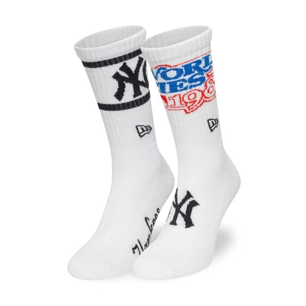 Skarpetki New York Yankees Crew. Białe skarpetki New Era, bez wzorów, z materiału. Za 98.50 zł.