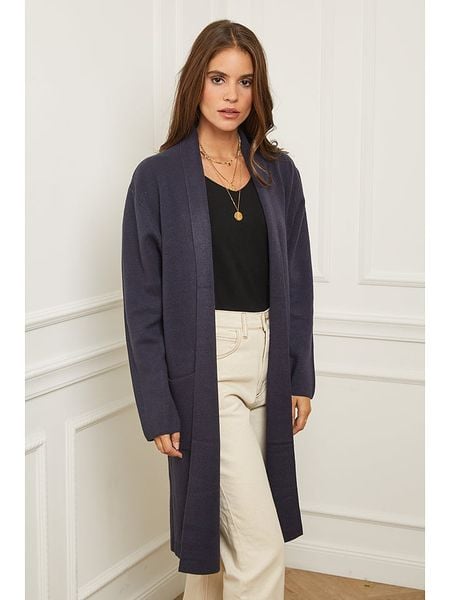 Soft Cashmere Kardigan w kolorze granatowym rozmiar: 34/36. Niebieskie swetry Soft Cashmere, bez wzorów, z kaszmiru, klasyczne, bez ramiączek. Za 140.86 zł.