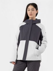 4F Kurtka narciarska w kolorze szaro-białym rozmiar: XL. Białe kurtki narciarskie 4f, m, bez wzorów, bez kaptura, narciarskie. Za 244.22 zł.