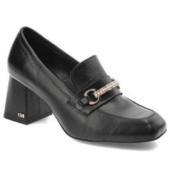 Czarne Półbuty Chebello Damskie Eleganckie Obuwie. Czarne półbuty wsuwane CheBello, bez wzorów, ze skóry, biznesowe, bez obcasa. Za 395.99 zł.