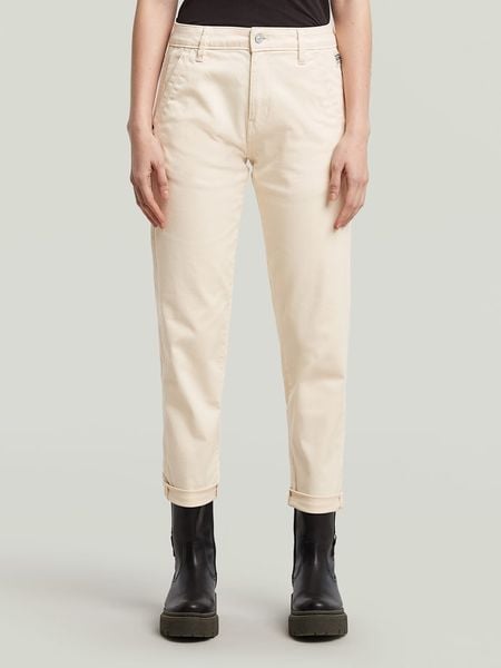 G-Star Spodnie chino w kolorze kremowym rozmiar: W28/L32. Brązowe chinosy G-Star, bez wzorów, z bawełny, retro. Za 197.95 zł.